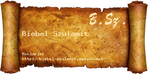 Biebel Szulamit névjegykártya